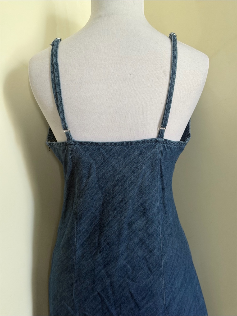 Topshop Sleeveless Denim Maxi Dress in Medium Blue sz 8 - Picture 6 of 9